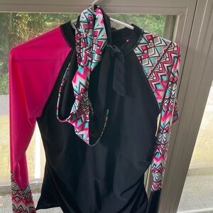 Colorful Geometric Long Sleeve Rash Guard